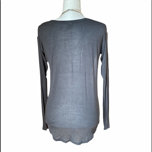 Lorimer NYC “Make Today Great” Gray/Wh long sleeve Top Size:Small petite - Picture 3 of 10